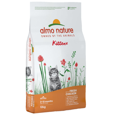 11 kg + 1 kg gratis! 12 kg Almo Nature Holistic Kattenvoer - Kitten Kip & Rijst - 12kg - kattenbrokken