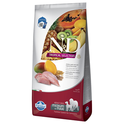 Voordeelpakket: 2x10kg N&D Dog Tropical Selection met kip droog hondenvoer - hondenbrokken