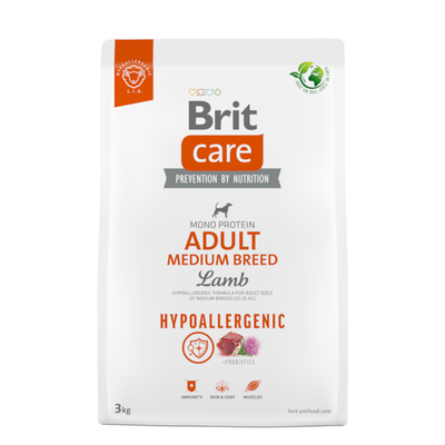2x3kg Brit Care Dog Hypoallergenic Adult Medium Breed Lam & Rijst Hondenvoer Droog - hondenbrokken