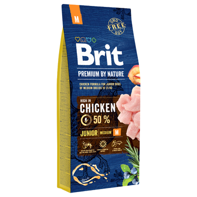 Brit Premium Junior M - Dubbelpak: 2 x 15 kg - hondenbrokken