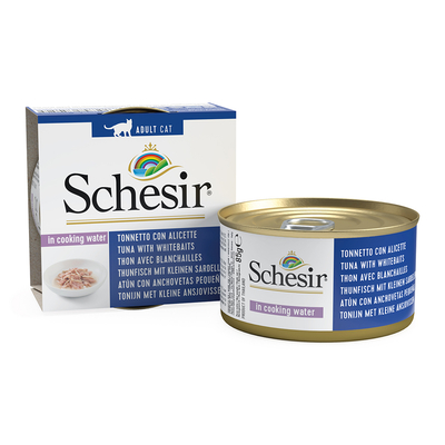 6x85g Natural met Rijst Tonijn & kleine sardientjes Schesir Kattenvoer Nat - natvoer katten
