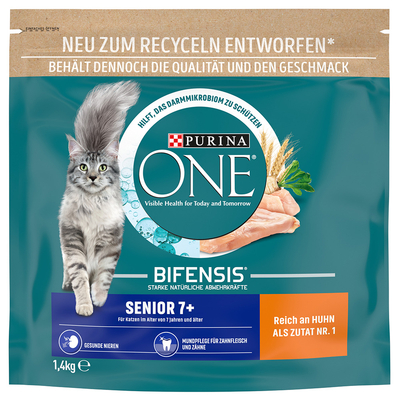 PURINA ONE Droog kattenvoer met kip, senior, 1.4 kg