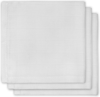 Jollein - Hydrofiel Monddoekje Basic - Baby Hydrofiele Doeken, Spuugdoekjes, Speendoekje - Wit - 3 Stuks