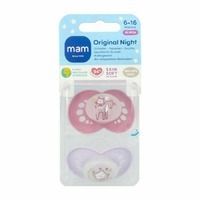 Mam Original Night Fopspeen 6-16m Pink 2 Stuks