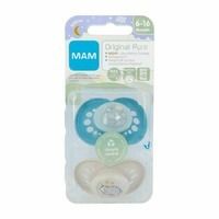 Mam Original Night Fopspeen 6-16m Blue 2 Stuks