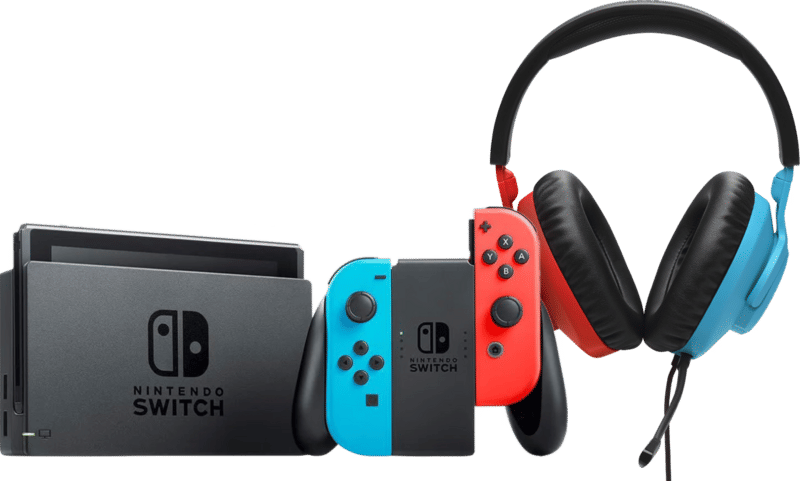 Nintendo Switch Rood/Blauw + JBL Quantum 100N