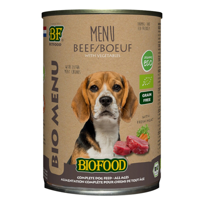 Biofood Organic - Biologisch Hondenvoer Natvoer - Rund - 12 x 400 gr NL-BIO-01 natvoer honden