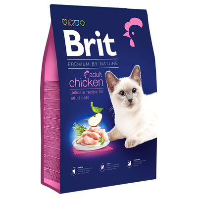 2x8kg Brit Premium by Nature Cat Adult droogvoer met kip - kattenbrokken