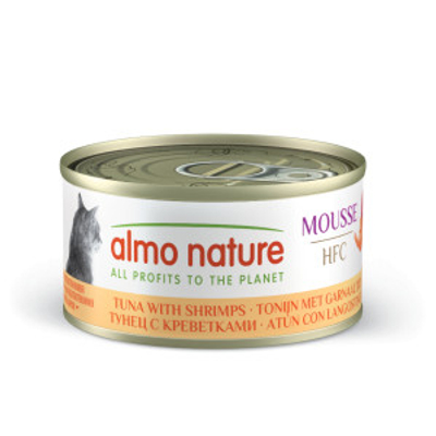 Almo Nature HFC Mousse tonijn met garnalen natvoer kat (70 g) 48 x 70 g- natvoer katten