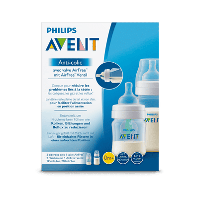 Philips Avent Anti-Colic Babyfles 0 M+ en 1 M+ SCD809/01 125 ML + 260 ML