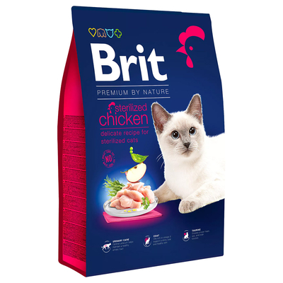 2x8kg Brit Premium by Nature Cat Gesteriliseerd droogvoer met kip - kattenbrokken