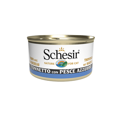 Schesir Tonijn in Gelei 6 x 85 g Kattenvoer - Tonijn met Makreel - natvoer katten