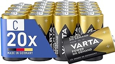 VARTA Batterijen C Baby, verpakking van 20, Power on Demand, Alkaline, opbergpakket, slim, flexibel, krachtig, voor computeraccessoires, Smart Home, Made in Germany [Exclusief bij Amazon]