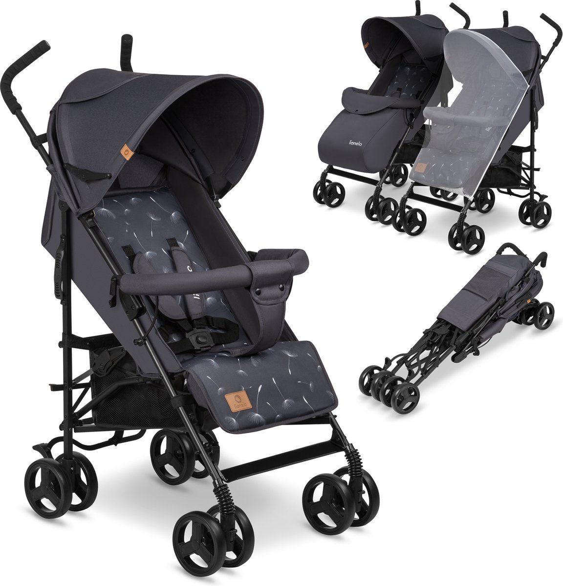 Lionelo Elia Buggy - Kinderwagen - Rijke set - lichte 7kg - Verstelbare