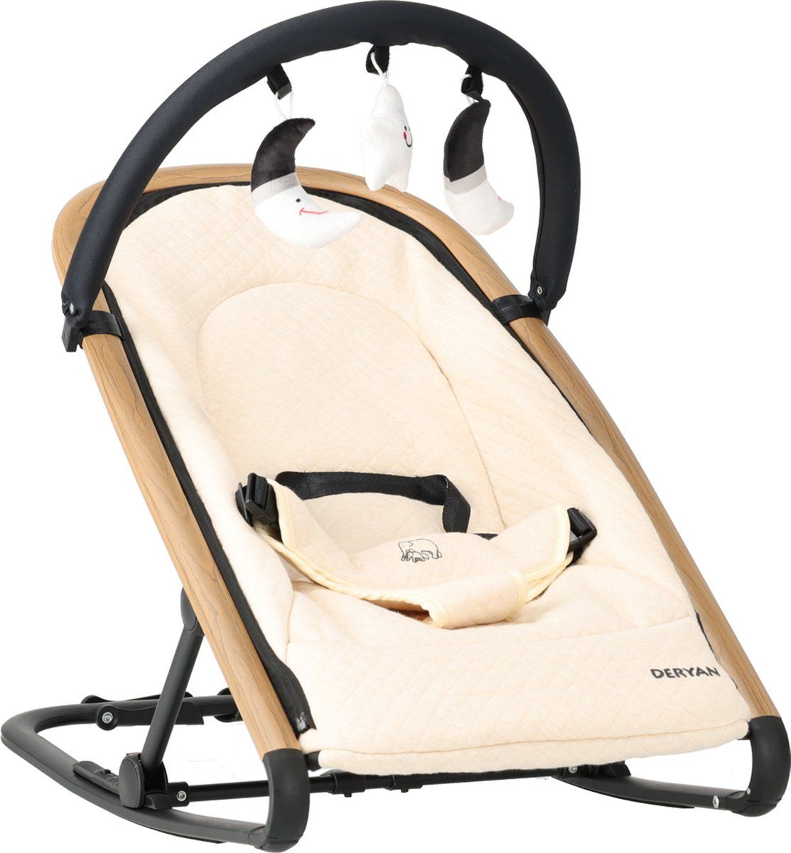 Deryan Rocker Wipstoel - Luxe 2-in-1 - Nougat/Cream