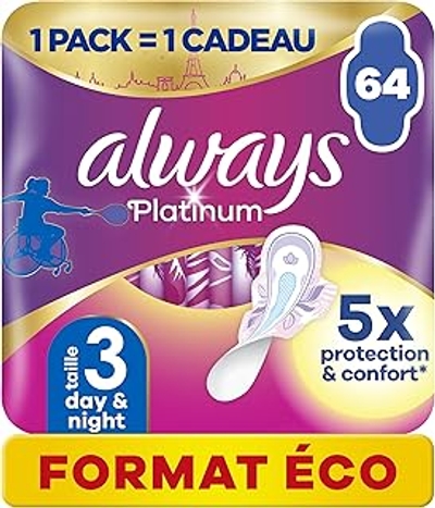 Always Platinum maandverband met vleugels - 64 stuks