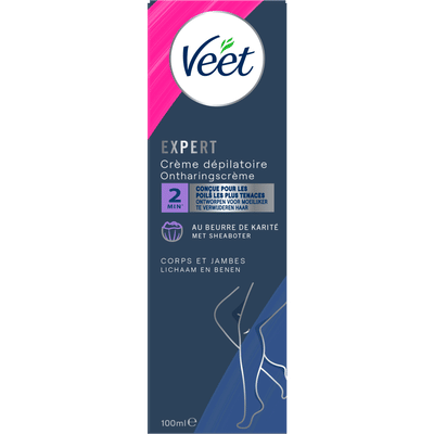 Veet Expert Ontharingscreme met sheaboter - Lichaam & benen - Alle huidtypes - 100ml