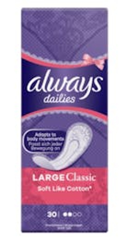 Always Dailies Inlegkruisjes Soft Cotton Large - 30 stuks