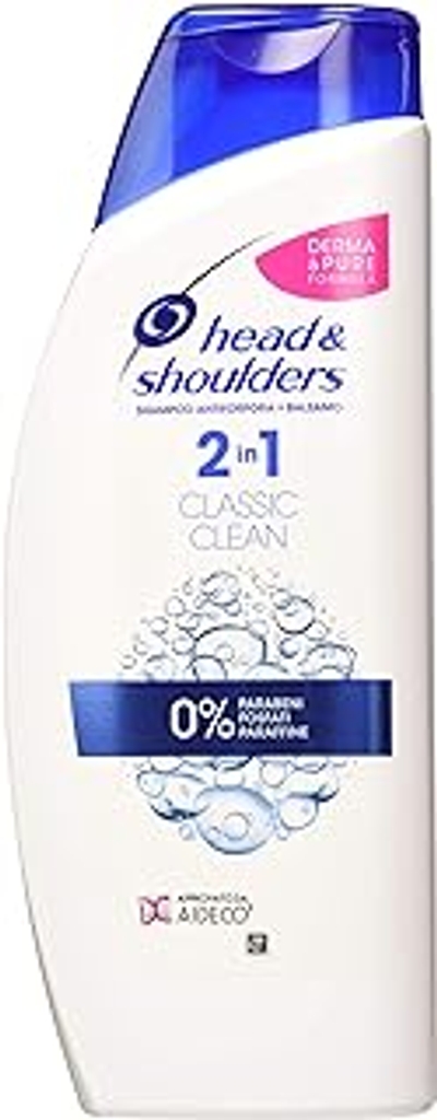Head & Shoulders Anti-roos Classic Clean 2-in-1 shampoo en balsem, verpakking van 3 x 540 ml, voor vettig haar, zonder parabenen, tot 72 uur bescherming