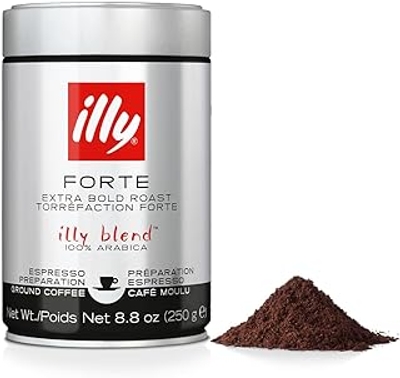 illy Koffiepoeder Forte Espresso, gemalen koffie, sterke roost, 1 x 250 g blik