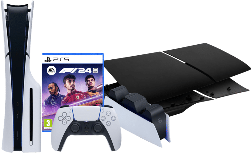 playstation-5-slim-disc-edition-f1-24-covers-zwart-oplaadstation