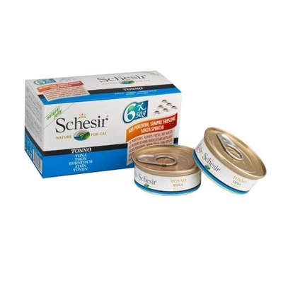 Schesir Cat Jelly Tonijn, kattenvoer nat in gelei, 8 x 6 blikjes x 50 g - natvoer katten