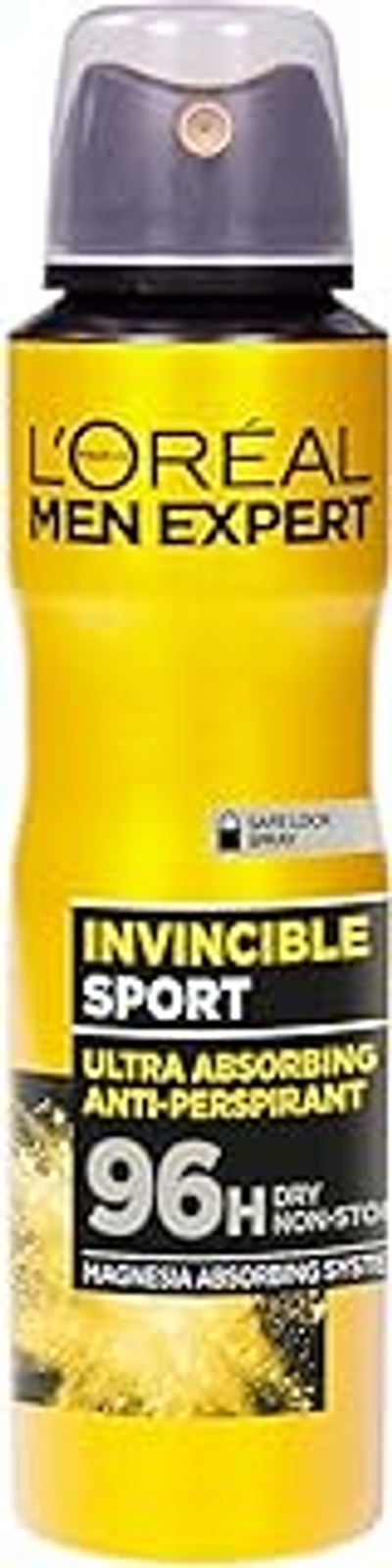 L'Oréal Paris Men Expert Invincible Sport 96H Spray Deodorant, 150 ml