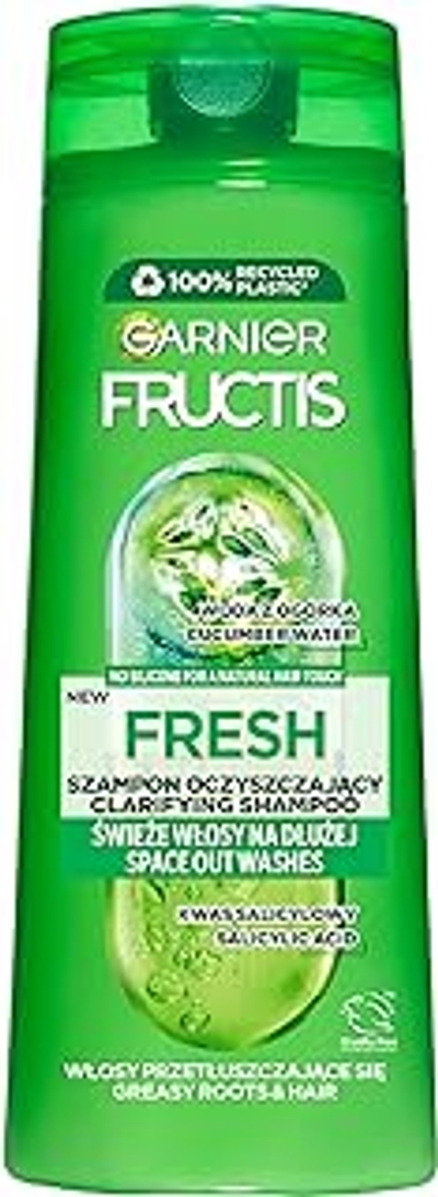 Garnier Fructis Fresh Shampoo voor normaal en vet haar, versterkt, reinigt en voedt, 400 ml