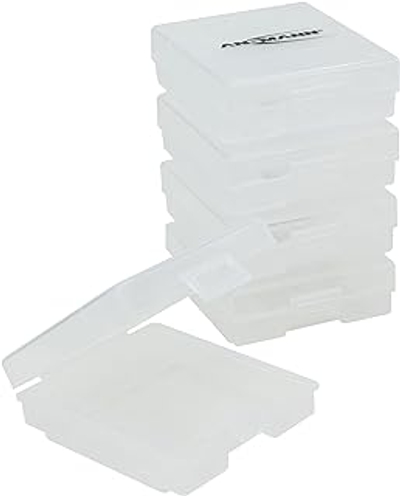 ANSMANN Premium accubox voor 4 Mignon AA of Micro AAA batterijen en batterijen – bewaardoos ter bescherming en transport 4-delige accubox. 5 Stuk transparant