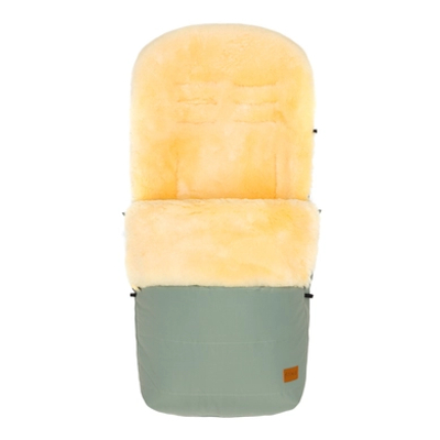 Fillikid Kinderwagen & Buggy voetenzak - 2 in 1 - 100% Australisch lamsvacht Medicinaal Gelooid - Thermoregulerend en ademend - Groen