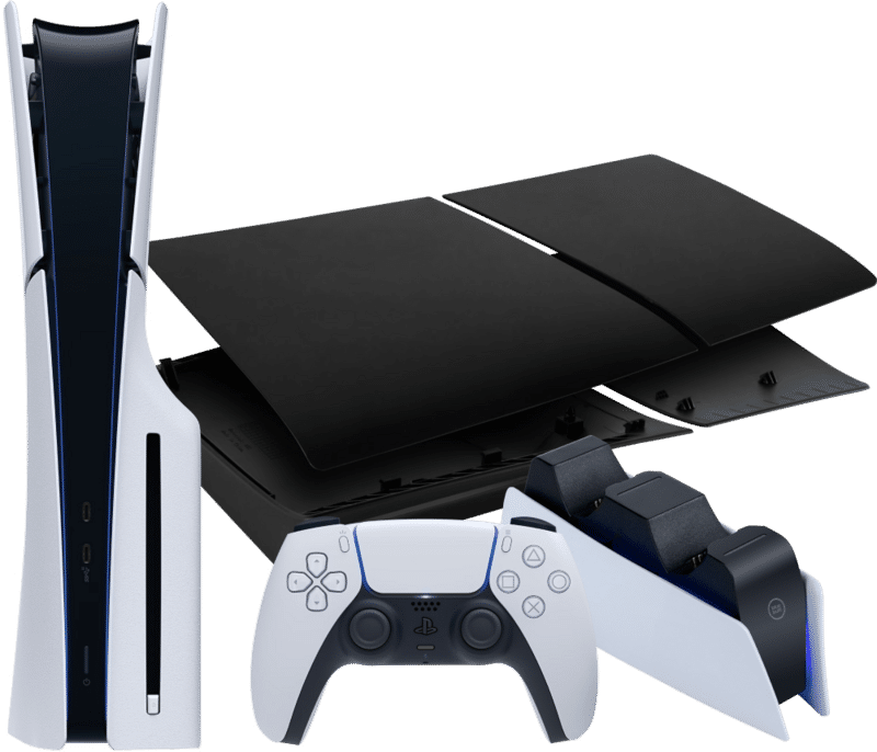 PlayStation 5 Slim Disc Edition + Covers Zwart + Oplaadstation