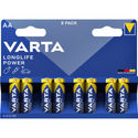 20x Varta Longlife Max Power Alkaline Batterijen AA 8 stuks