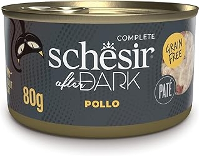 Schesir After Dark, kip in pastei, natvoer voor volwassen katten 12 blikjes à 80 g - kattenbrokken