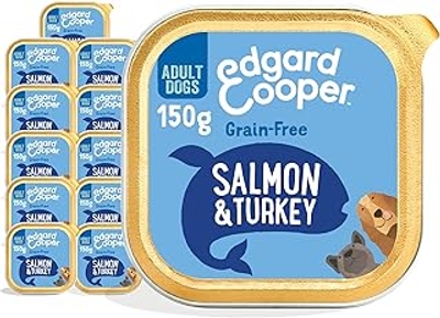 Edgard & Cooper, paté, natuurlijk, graanvrij, zalm en kalkoen, 11 x 150 gr - natvoer honden