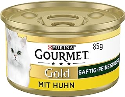 Gourmet Gouden sappige fijne strepen met kip, 12 x 85 gr - natvoer katten