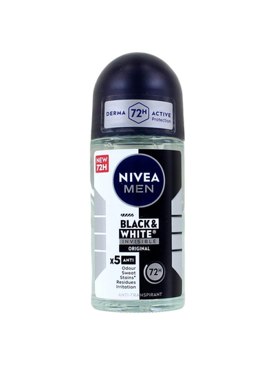 Nivea Men Deodorant Roller Invisible Black&White, 50 ml