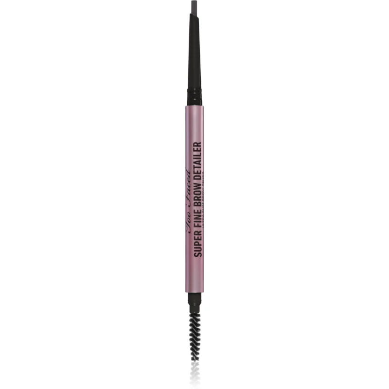 Too Faced Super Fine Brow Detailer Eyebrow Pencil Langaanhoudende Wenbrauw Potlood Tint Soft Black 0,08 g