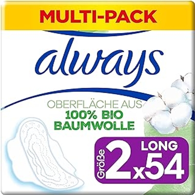 Always Ultra maandverband mt. 2, Cotton Protection Long met vleugels - 3 x 18 stuks