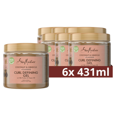 6x Shea Moisture Curl Defining Haargel Coconut & Hibiscus + Flaxseed 431 ml