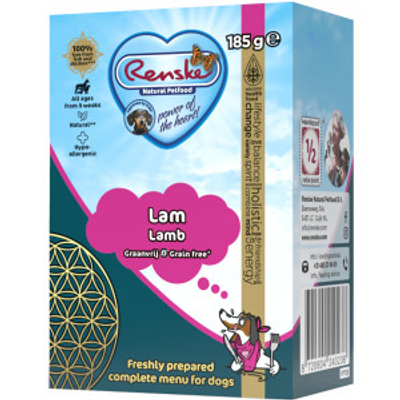 Renske Graanvrij lam Vers Bereid nat hondenvoer 24 x 375 g - natvoer honden - hondenbrokken - natvoer honden