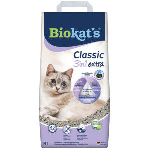 Biokat's Classic 3in1 Extra - 14 L - Kattenbakvulling - Klontvormend - Parfumvrij - Actieve kool