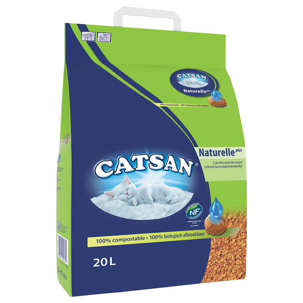 CATSAN Natural Plus strooiselplant 20 L - voor cat