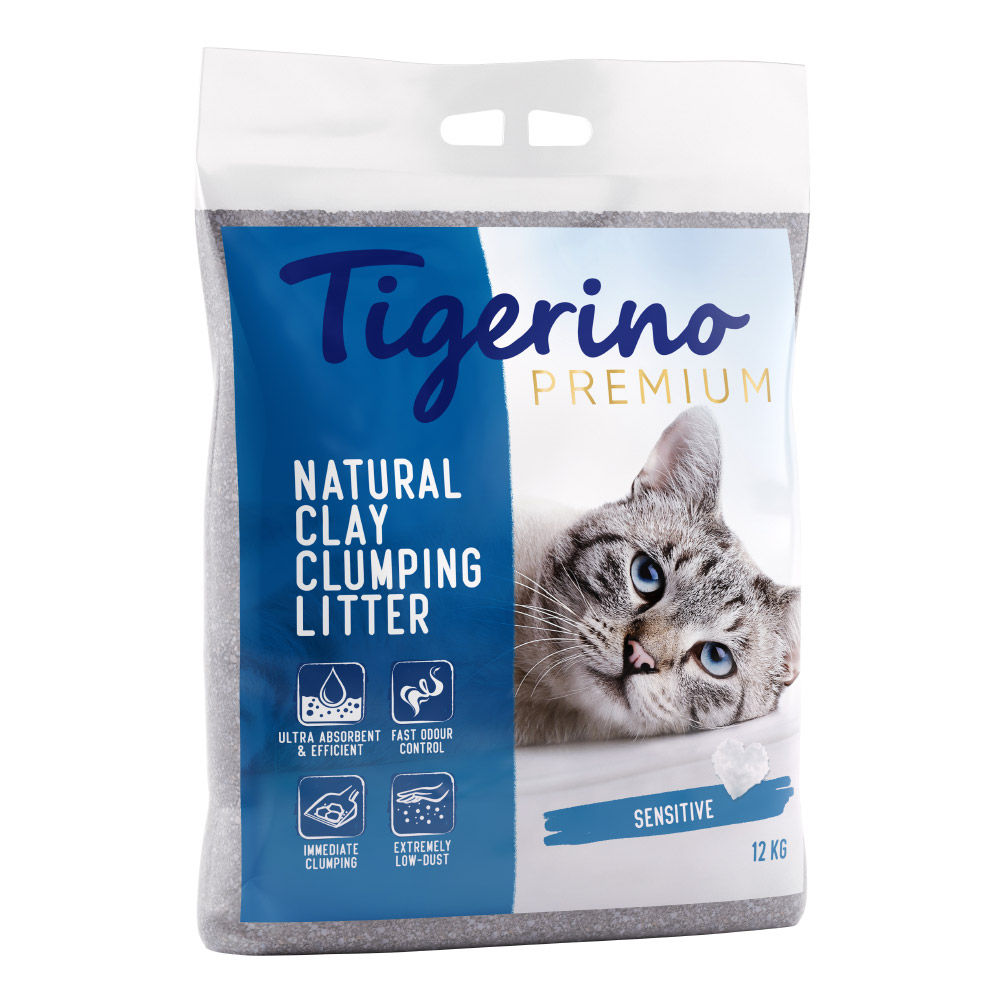 Tigerino Sensitive Premium Kattenbakvulling Sensitive Zonder Parfum - 2 x 12 liter