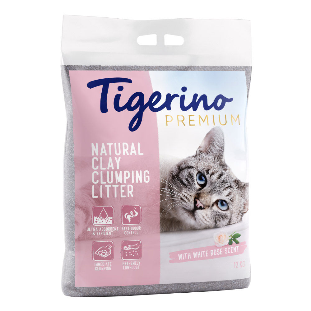 Tigerino Witte Rozengeur Premium Kattenbakvulling Klei - 2 x 12 liter