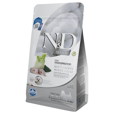 Voordeelpakket: 3x2kg N&D Dog Adult Mini White met zeebaars. venkel & spirulina droogvoer voor honden - hondenbrokken