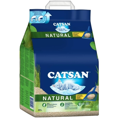 CATSAN NATURAL Zwerfvuil uit de plant - Voor katten - 20 L