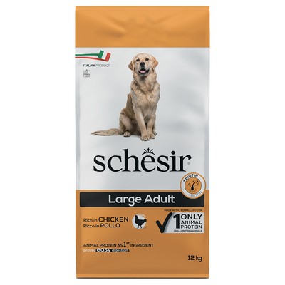 2x 12kg Schesir Dog Large Adult met kip droog hondenvoer - hondenbrokken