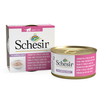 24x85g Natural met Rijst Natural Kip & Rund met Rijst Schesir Kattenvoer - natvoer katten