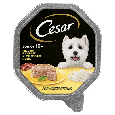 28x150g Cesar Senior 10+ kuipje met kip en rijst nat hondenvoer - natvoer honden