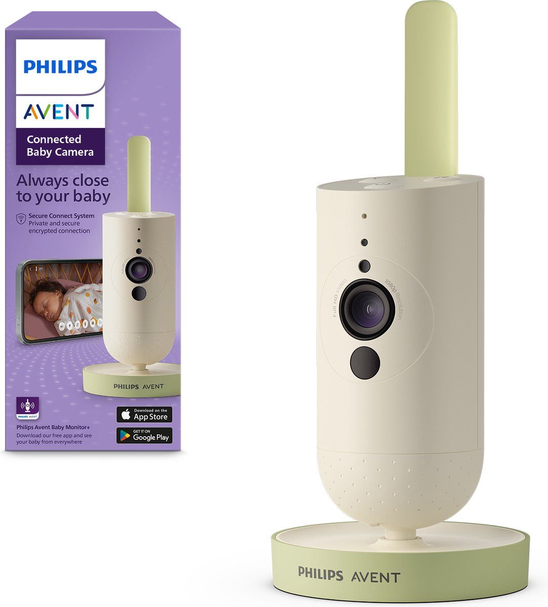 Philips Avent Connected Babycamera Babyfoon - Met wifi en app - Veilige verbinding - SCD643/26